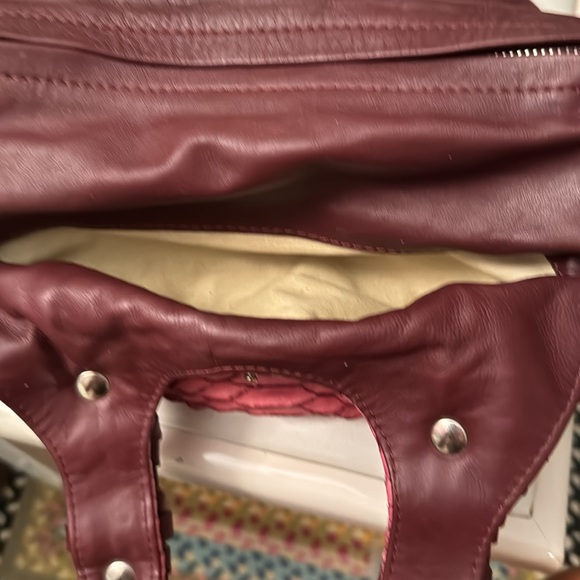 Chloe Snakeskin & Leather Bag - Pink & Maroon - Picture 5 of 10